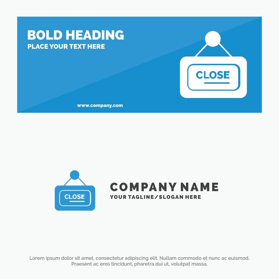 Marketing Board Sign Close SOlid Icon Website Banner and Business Logo Template vector