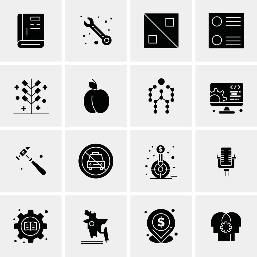 16 iconos universales de negocios vector ilustración de icono creativo para usar en proyectos relacionados con la web y dispositivos móviles