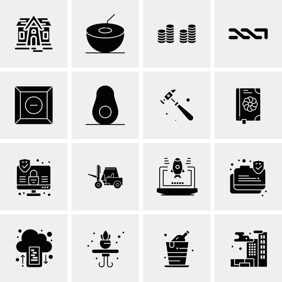 16 iconos universales de negocios vector ilustración de icono creativo para usar en proyectos relacionados con la web y dispositivos móviles