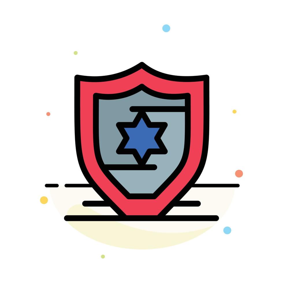 American Protection Shield Abstract Flat Color Icon Template vector