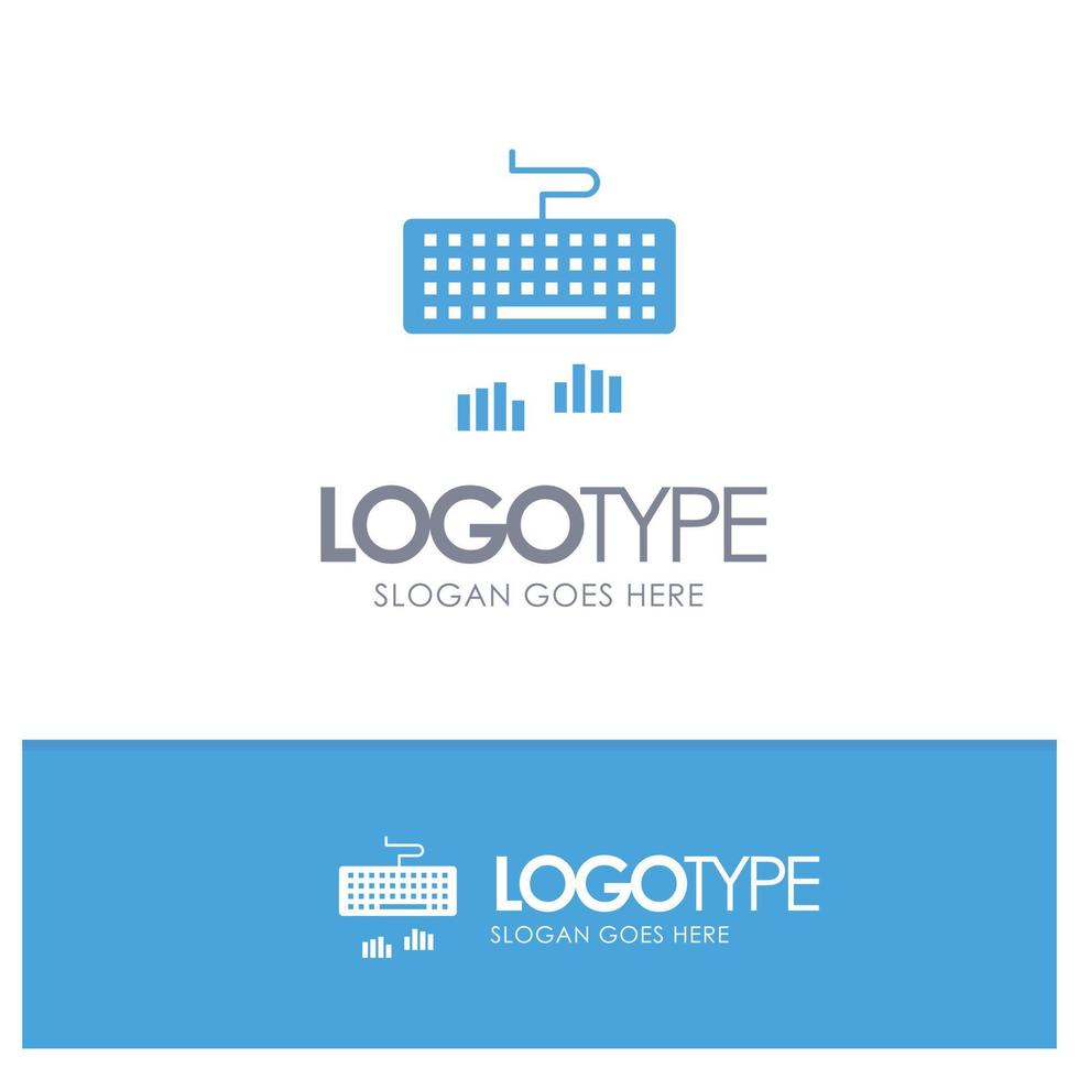 Keyboard Interface Type Typing Blue Logo vector