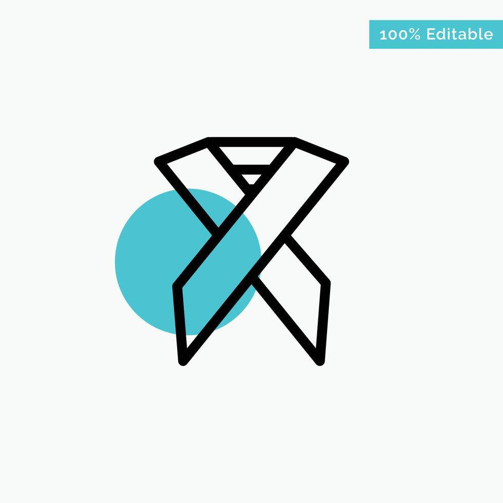 Ribbon Aids Health Solidarity turquoise highlight circle point Vector icon