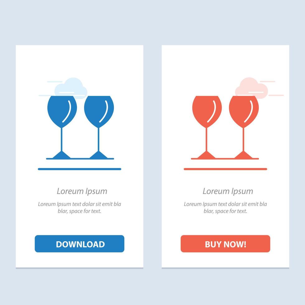 Glass Glasses Drink Hotel  Blue and Red Download and Buy Now web Widget Card Template vector