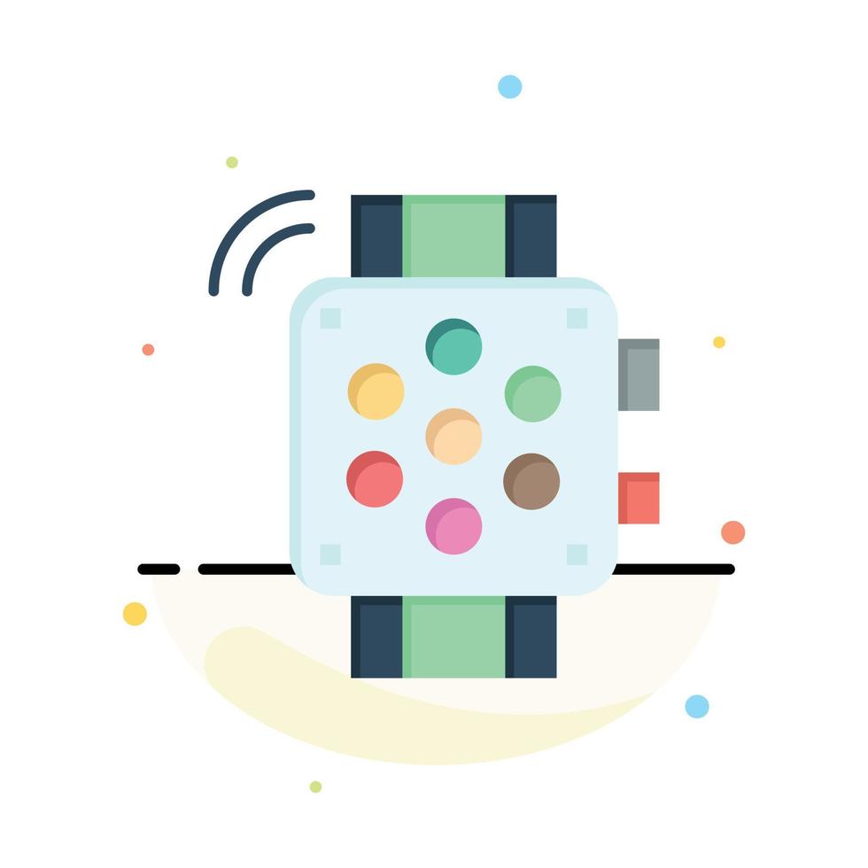 Watch Hand Watch Timer Education Abstract Flat Color Icon Template vector