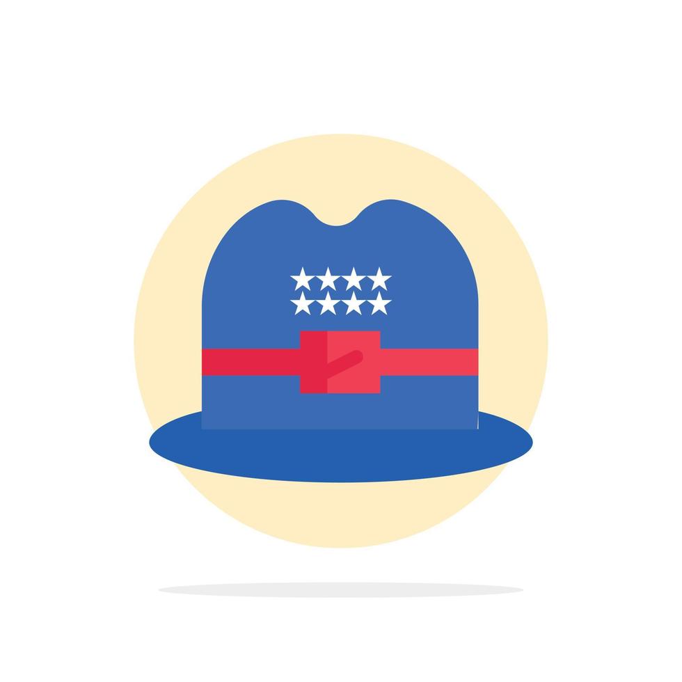 Hat Cap American Abstract Circle Background Flat color Icon vector