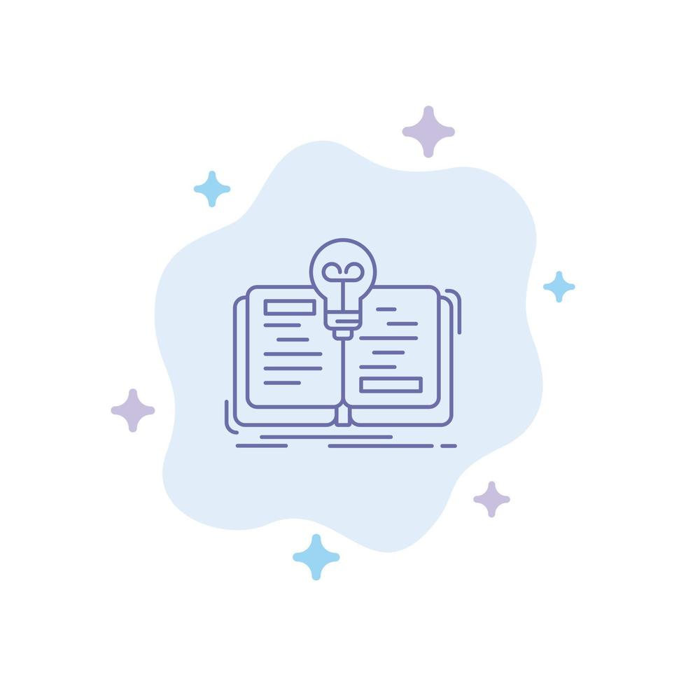 Book Idea Novel Story Blue Icon on Abstract Cloud Background vector
