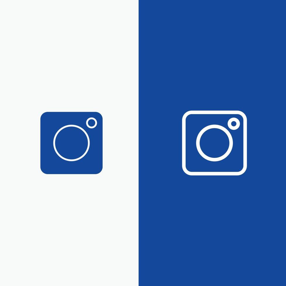 Camera Instagram Photo Social Line and Glyph Solid icon Blue banner Line and Glyph Solid icon Blue banner vector