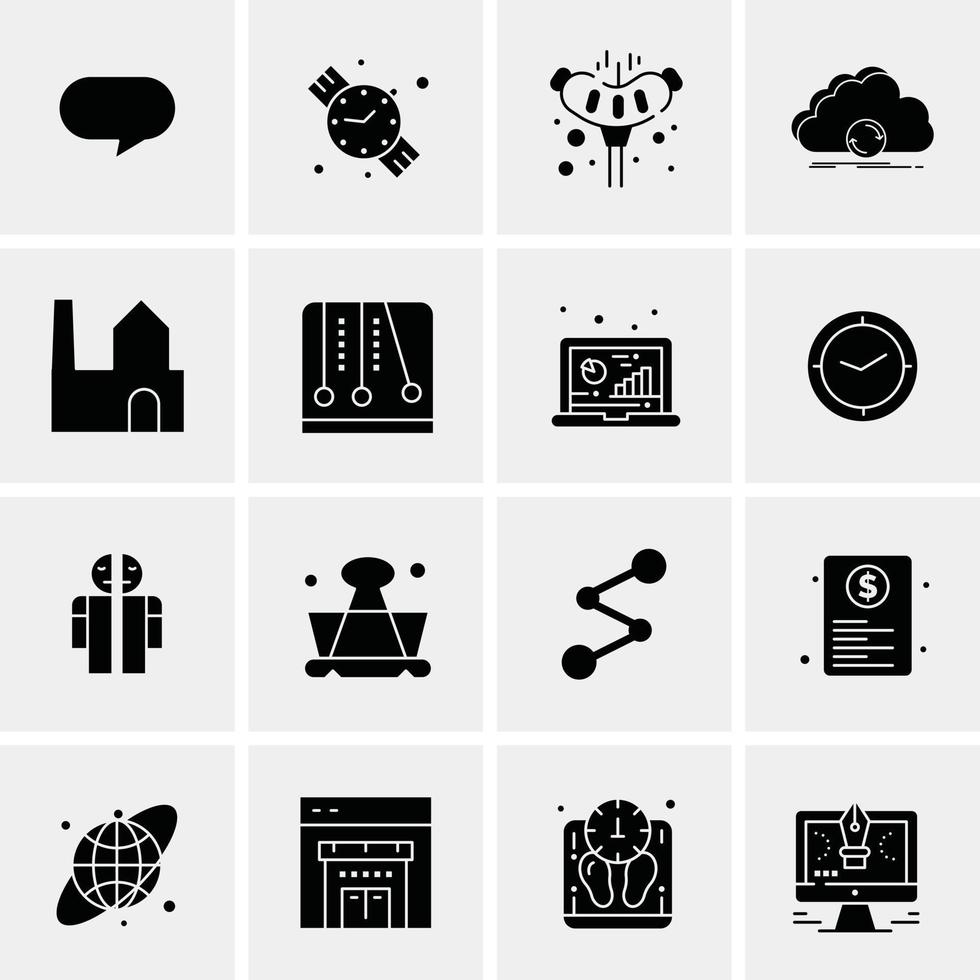 16 iconos universales de negocios vector ilustración de icono creativo para usar en proyectos relacionados con la web y dispositivos móviles