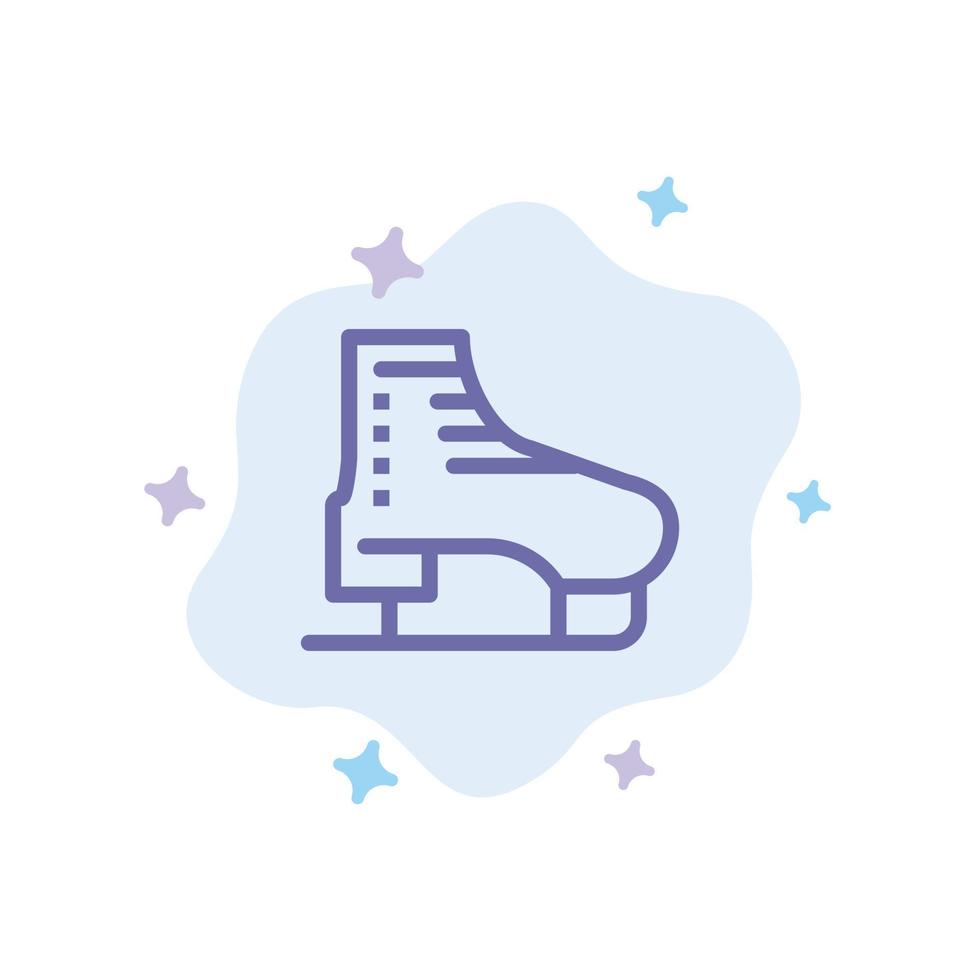 Boot Ice Skate Skates Skating Blue Icon on Abstract Cloud Background vector