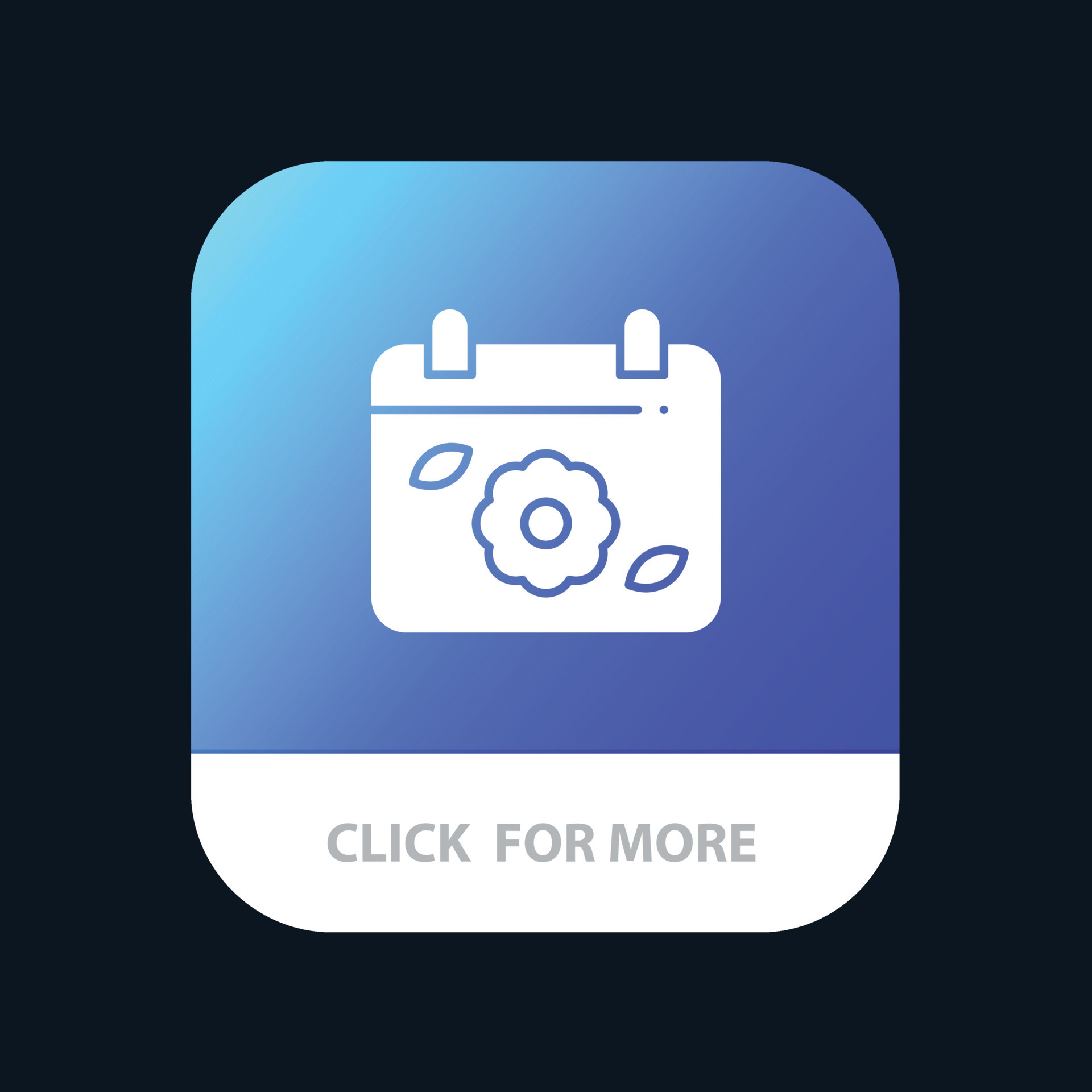 Calendar Flower Date Spring Mobile App Button Android and IOS Glyph