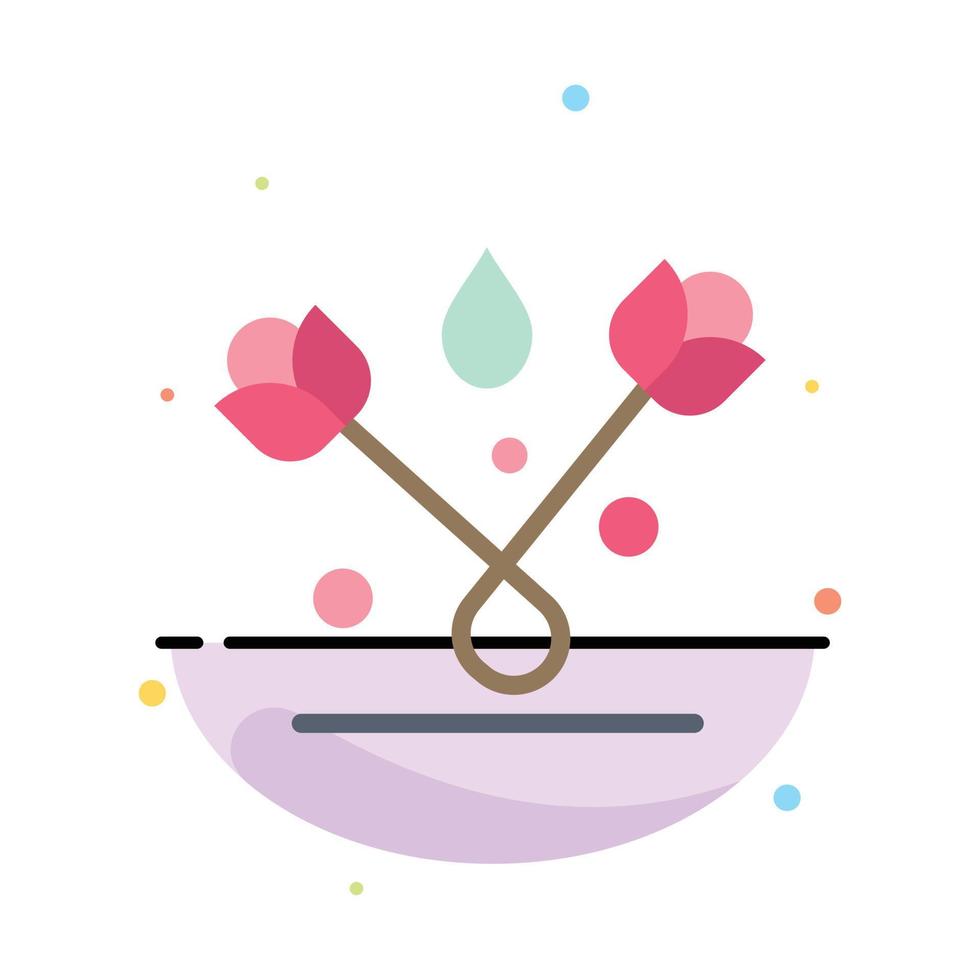 Decoration Easter Plant Tulip Abstract Flat Color Icon Template vector