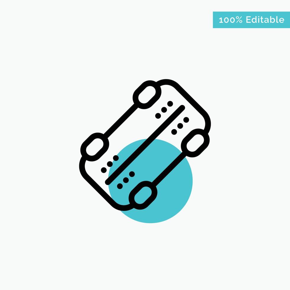 Skate Skateboard Sport turquoise highlight circle point Vector icon