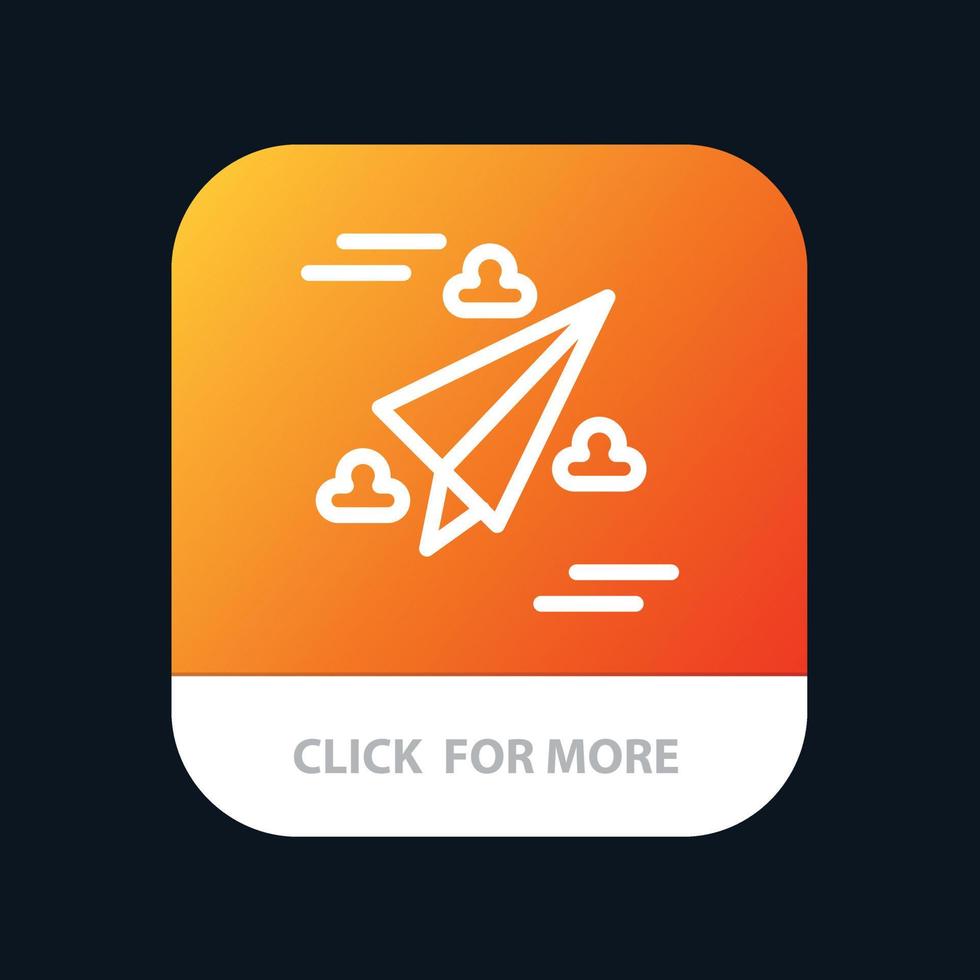 Web Design Paper Fly Mobile App Button Android and IOS Line Version vector