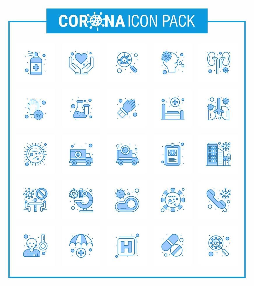 Corona virus disease 25 Blue icon pack suck as disease runny health care nose magnifying viral coronavirus 2019nov disease Vector Design Elements