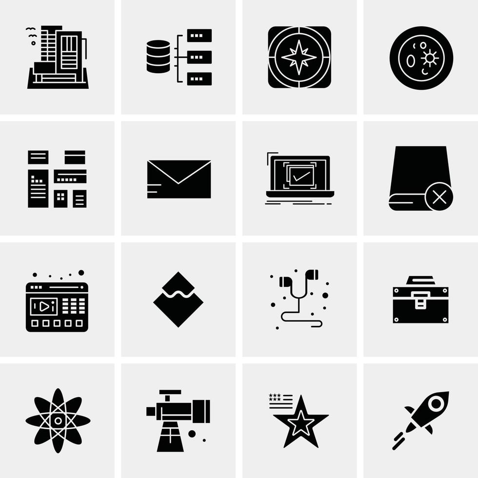 16 iconos universales de negocios vector ilustración de icono creativo para usar en proyectos relacionados con la web y dispositivos móviles