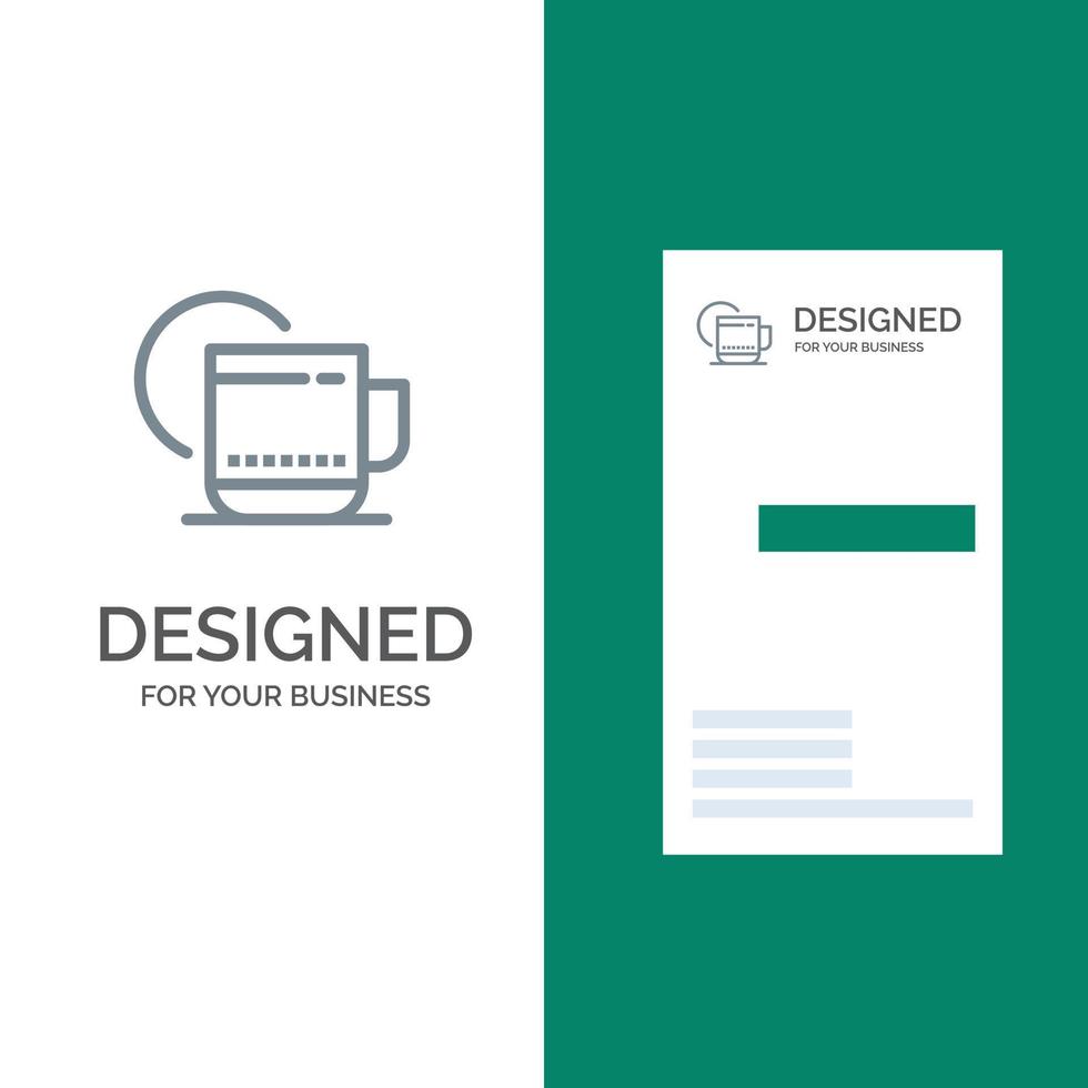 Tea Hot Hotel Service Grey Logo Design and Business Card Template vector