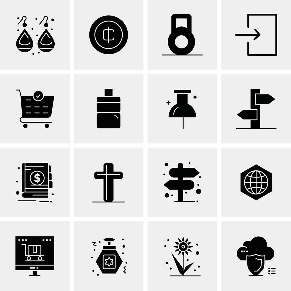 16 iconos universales de negocios vector ilustración de icono creativo para usar en proyectos relacionados con la web y dispositivos móviles