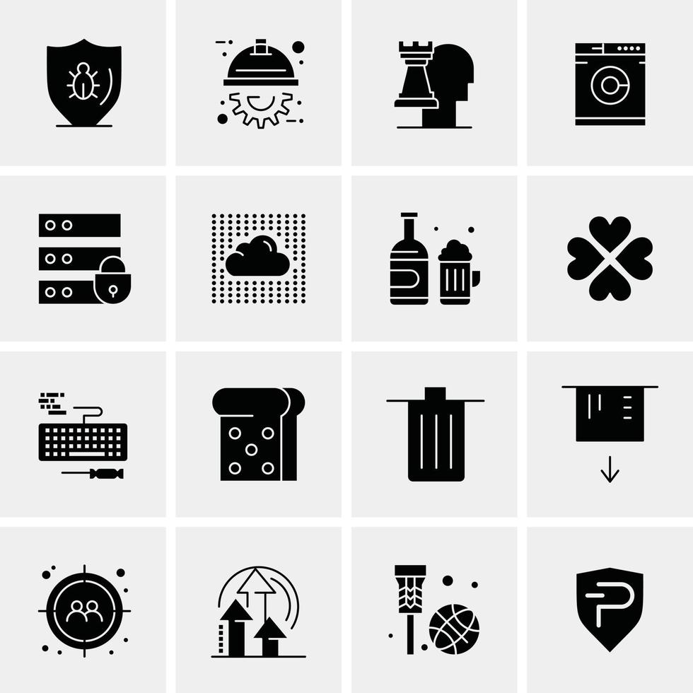 16 iconos universales de negocios vector ilustración de icono creativo para usar en proyectos relacionados con la web y dispositivos móviles