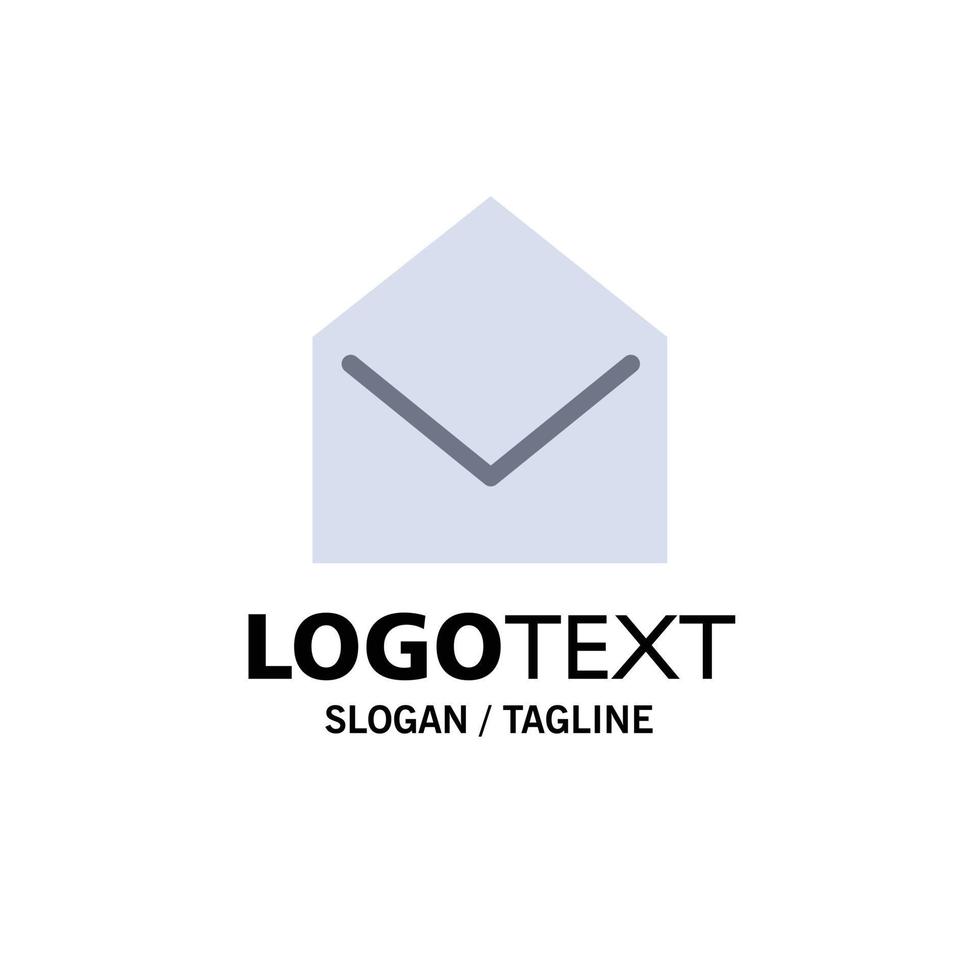 mensaje de correo comercial plantilla de logotipo de empresa abierta color plano vector