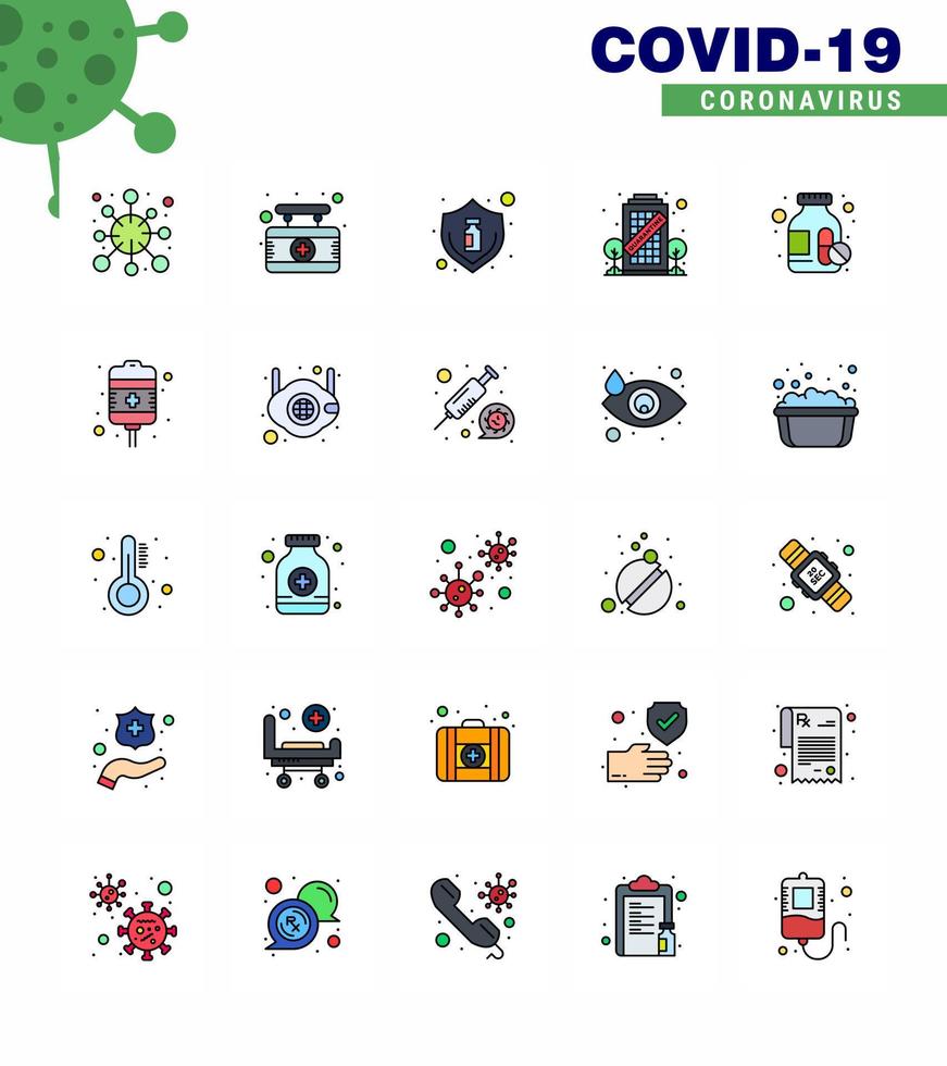 conjunto simple de covid19 protección azul 25 icono del paquete de iconos incluido permanecer coronavirus construcción de signos virus coronavirus viral 2019nov enfermedad vector elementos de diseño