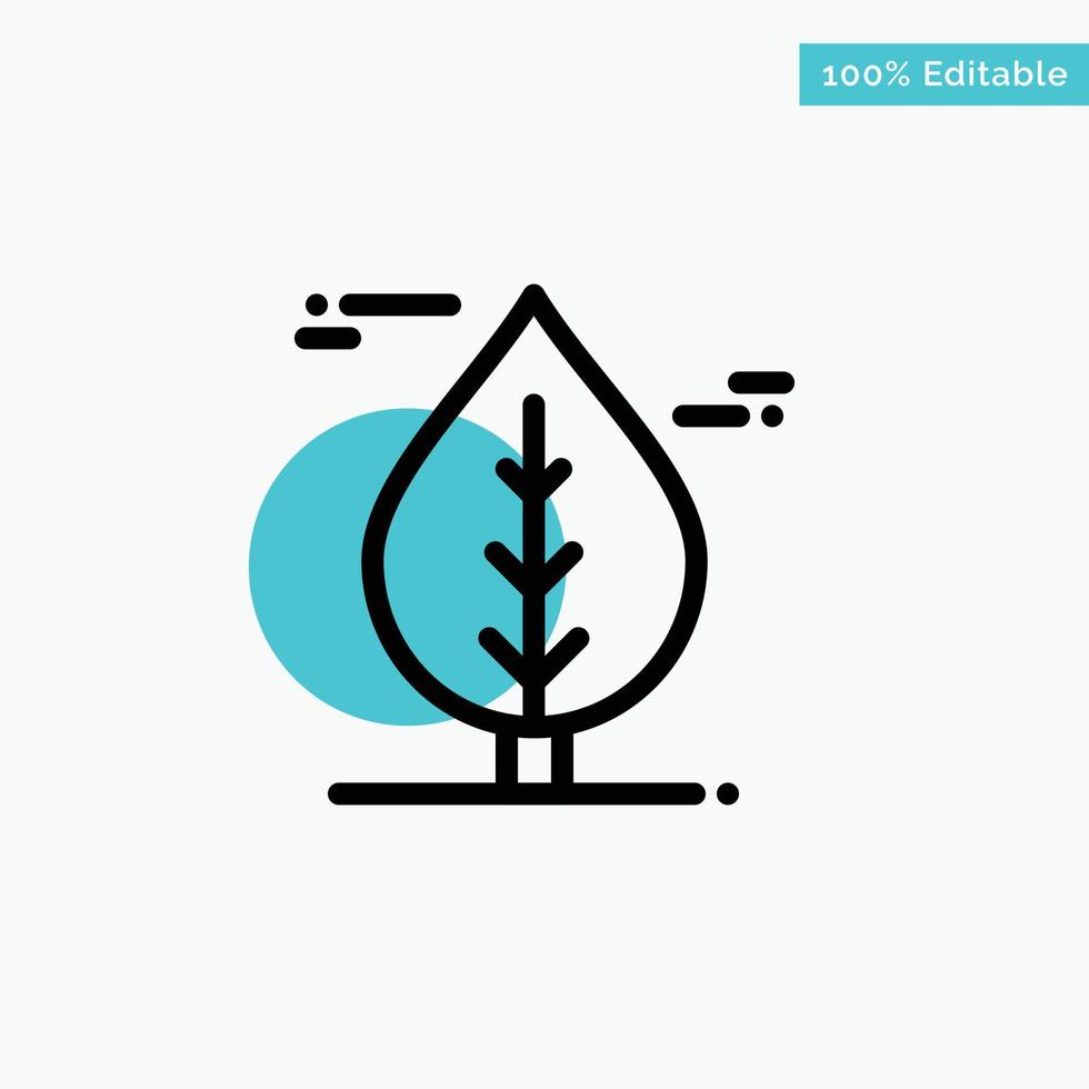 Leaf Canada Plant turquoise highlight circle point Vector icon