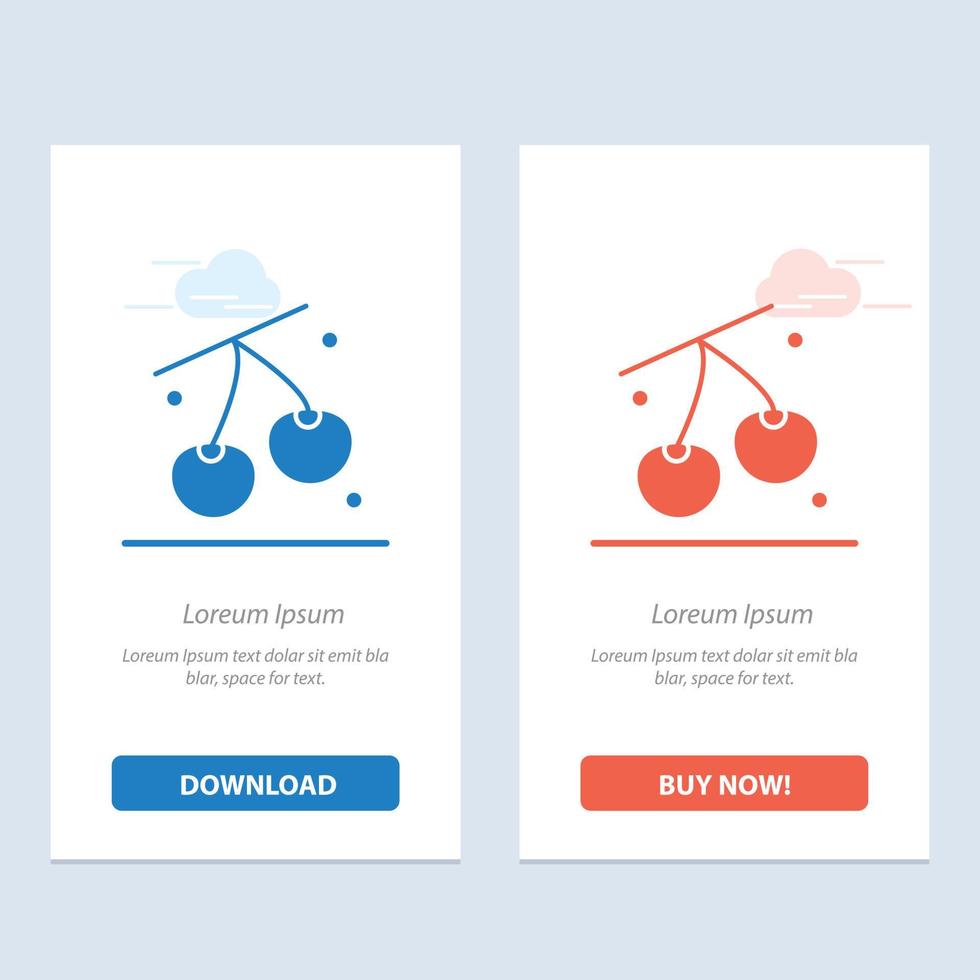 Cherry Fruit Healthy Easter  Blue and Red Download and Buy Now web Widget Card Template vector