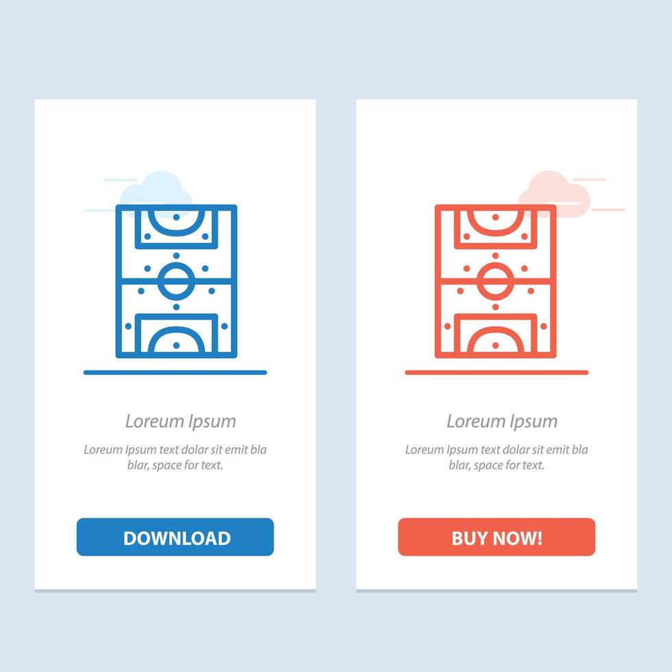 Entertainment Game Football Field  Blue and Red Download and Buy Now web Widget Card Template vector