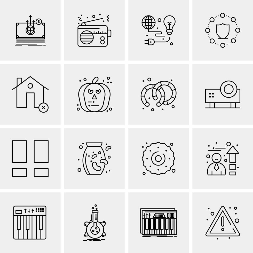 16 iconos universales de negocios vector ilustración de icono creativo para usar en proyectos relacionados con la web y dispositivos móviles