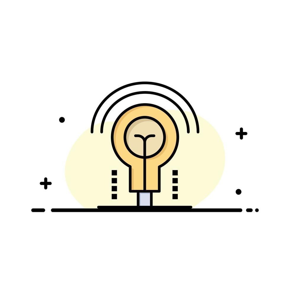 Bulb Idea Light Hotel  Business Flat Line Filled Icon Vector Banner Template