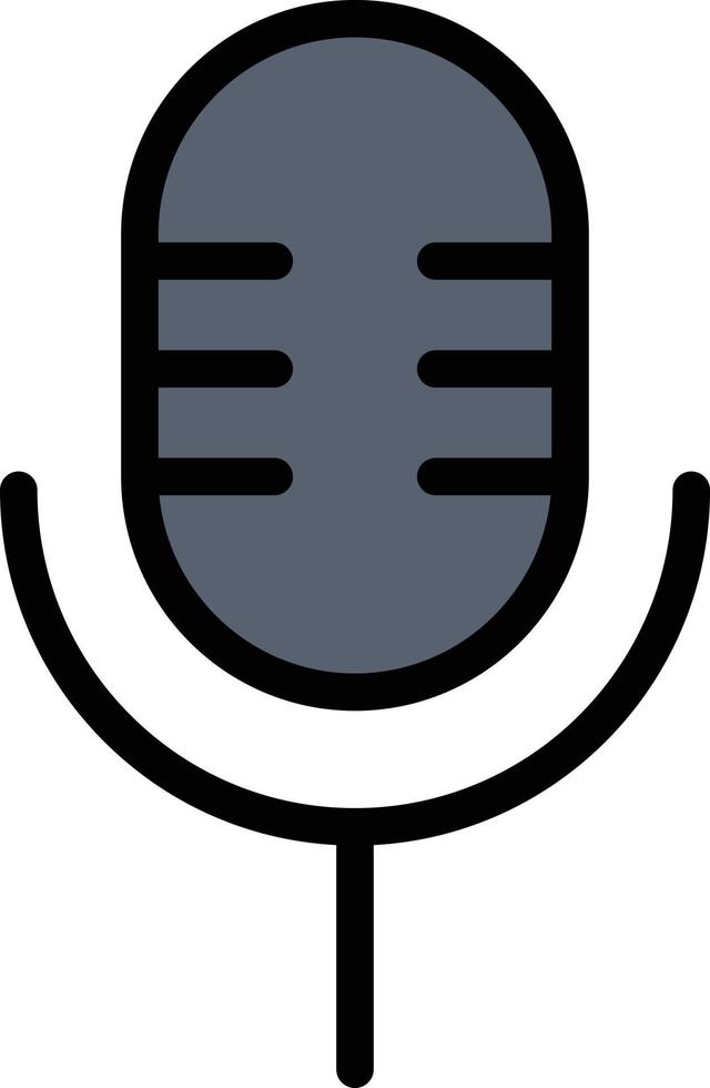 Mic Microphone Sound Show  Flat Color Icon Vector icon banner Template