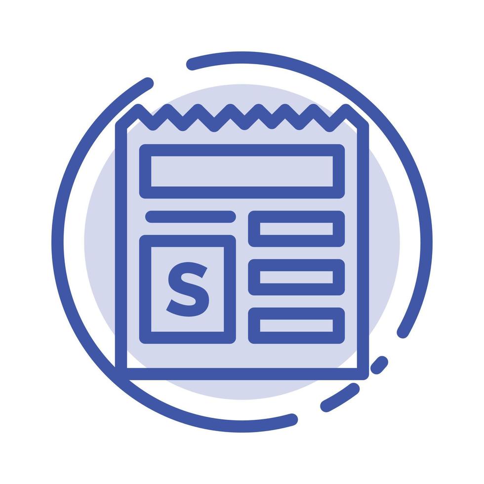 Basic Money Document Bank Blue Dotted Line Line Icon vector