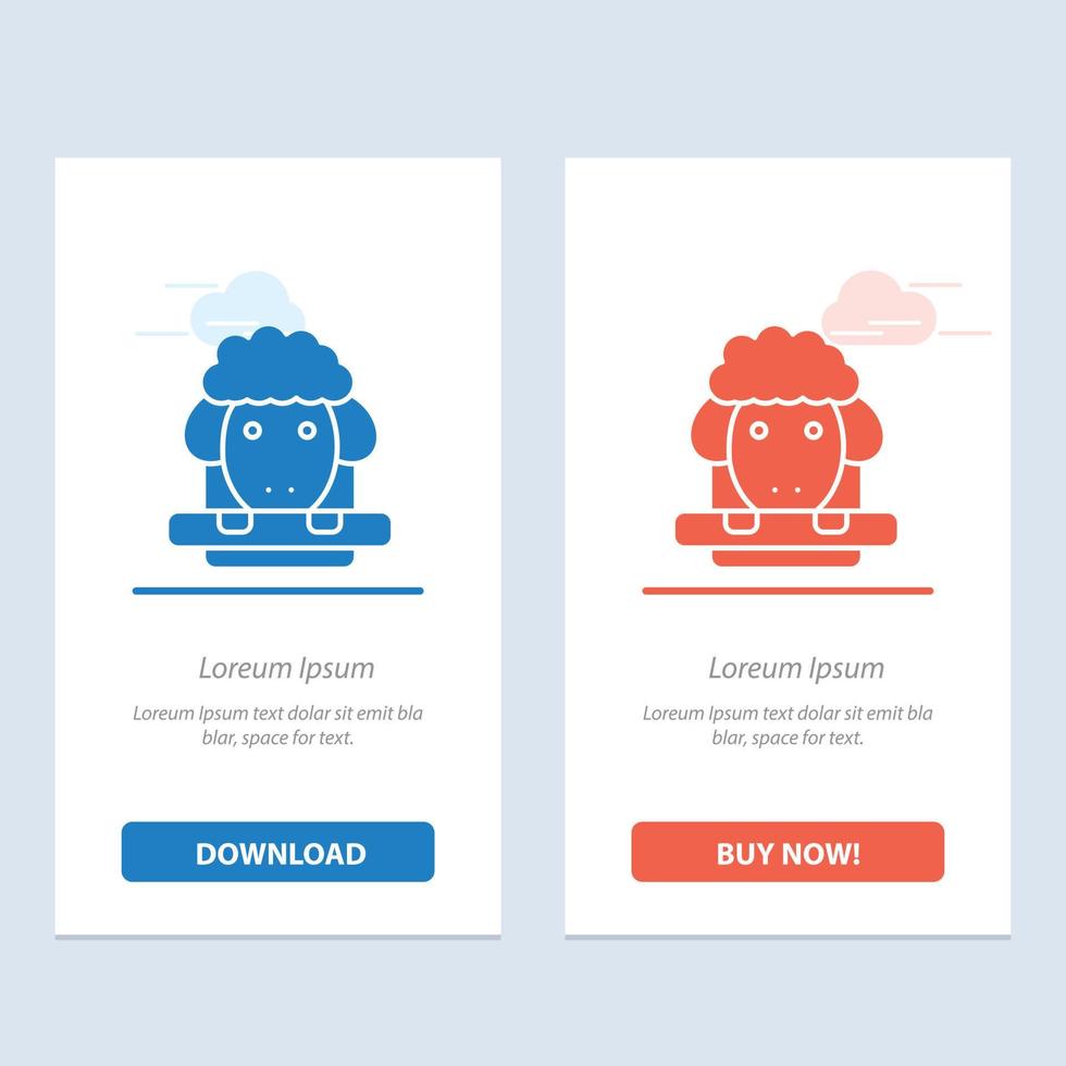 Easter Lamb Sheep Spring  Blue and Red Download and Buy Now web Widget Card Template vector