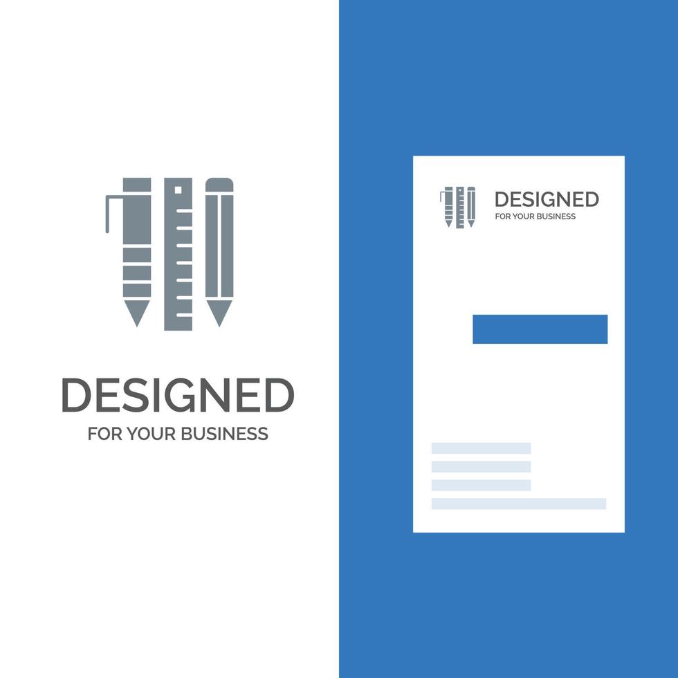 Tools Essential Tools Stationary Items Pen Grey Logo Design and Business Card Template vector