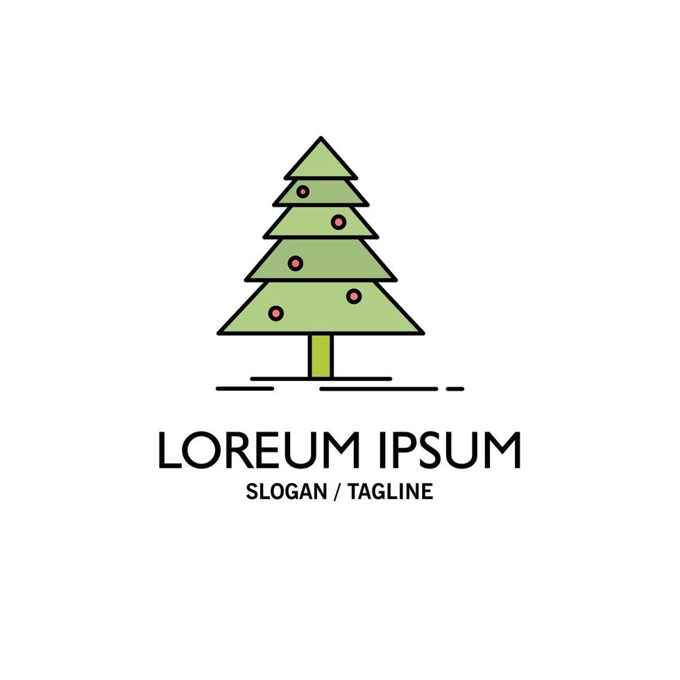 árbol bosque navidad navidad empresa logotipo plantilla color plano vector