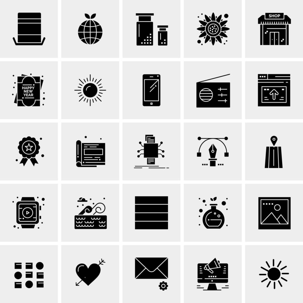 25 iconos de negocios universales vector ilustración de icono creativo para usar en proyectos relacionados con la web y dispositivos móviles