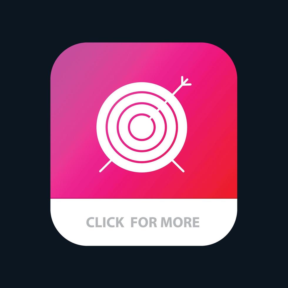 Target Dart Goal Focus Mobile App Button Android and IOS Glyph Version vector