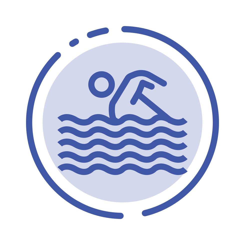 Activity Sport Swim Swimming Water Blue Dotted Line Line Icon vector