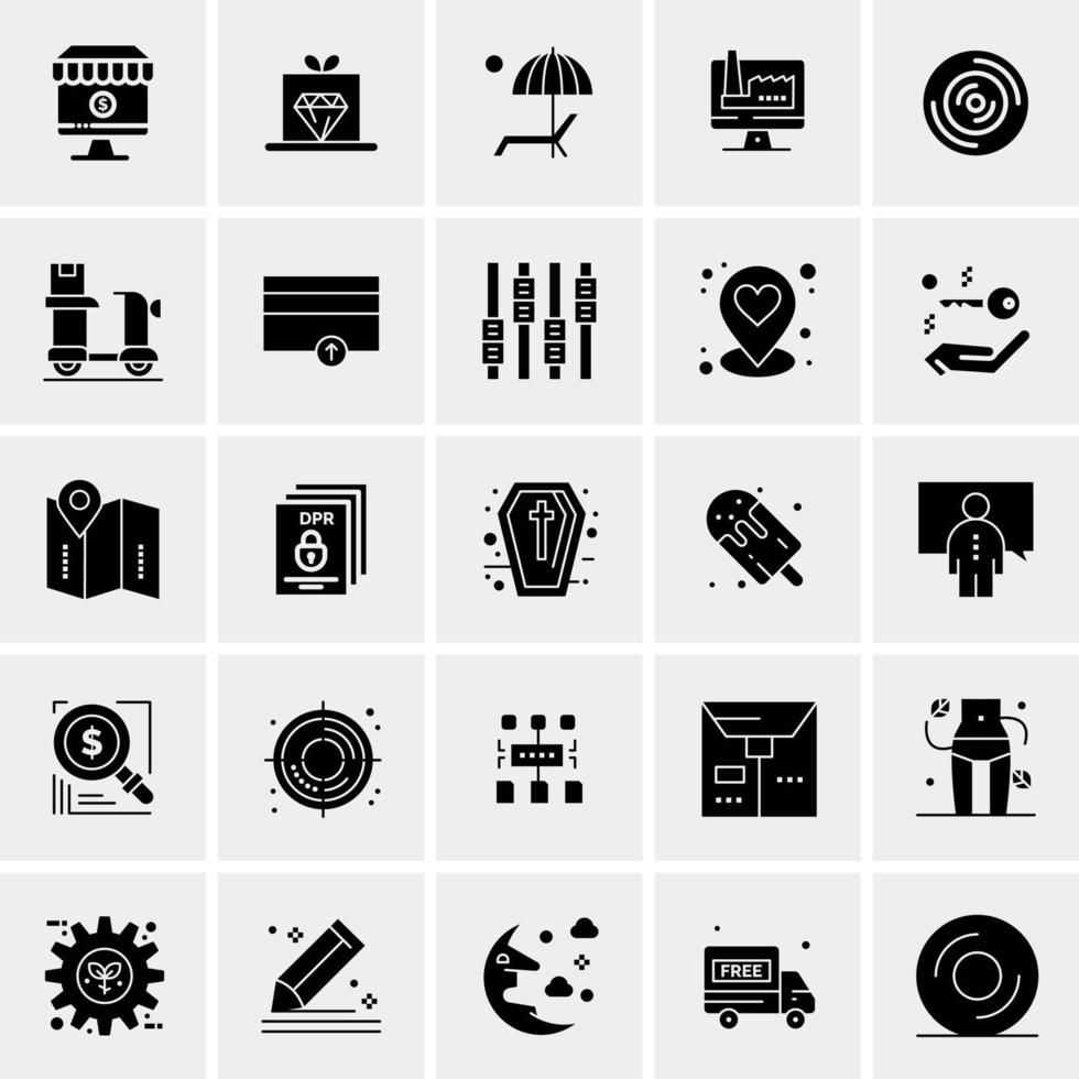 25 iconos de negocios universales vector ilustración de icono creativo para usar en proyectos relacionados con la web y dispositivos móviles