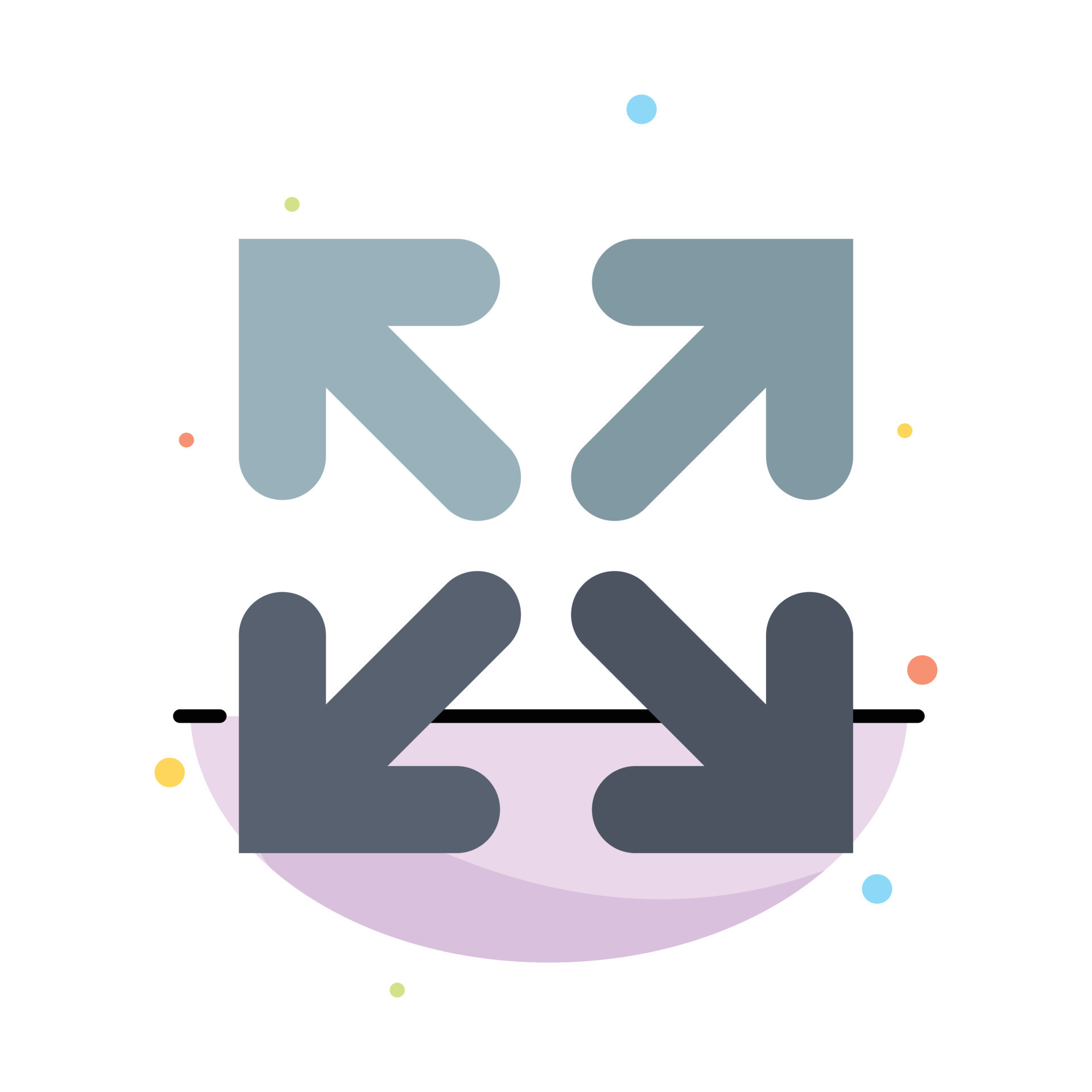 Arrow Direction Move Abstract Flat Color Icon Template 18002440 Vector ...