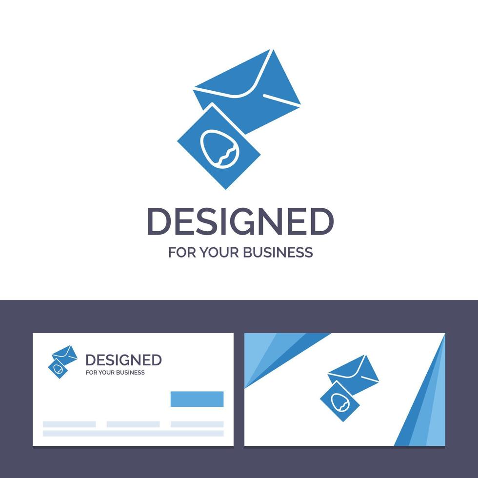 tarjeta de visita creativa y plantilla de logotipo masaje correo huevo pascua vector ilustración