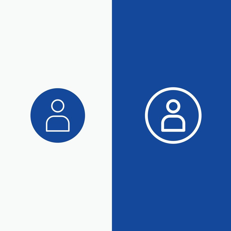 Man Worker Basic Ui Line and Glyph Solid icon Blue banner Line and Glyph Solid icon Blue banner vector