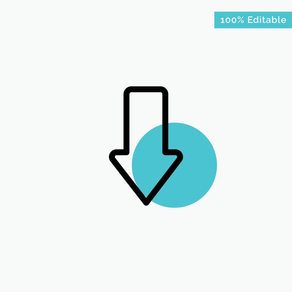 Arrow Arrows Down Download turquoise highlight circle point Vector icon