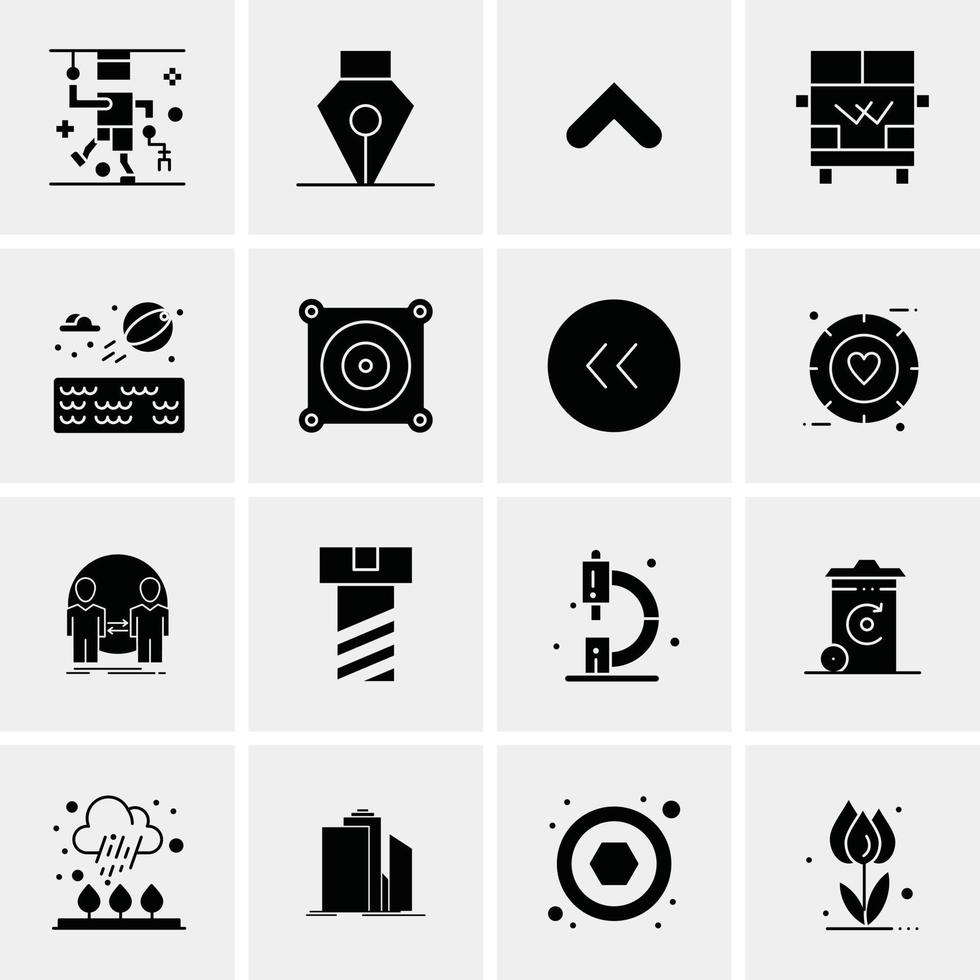 16 iconos universales de negocios vector ilustración de icono creativo para usar en proyectos relacionados con la web y dispositivos móviles