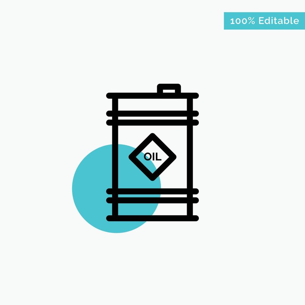 Barrel Oil Oil Barrel Toxic turquoise highlight circle point Vector icon