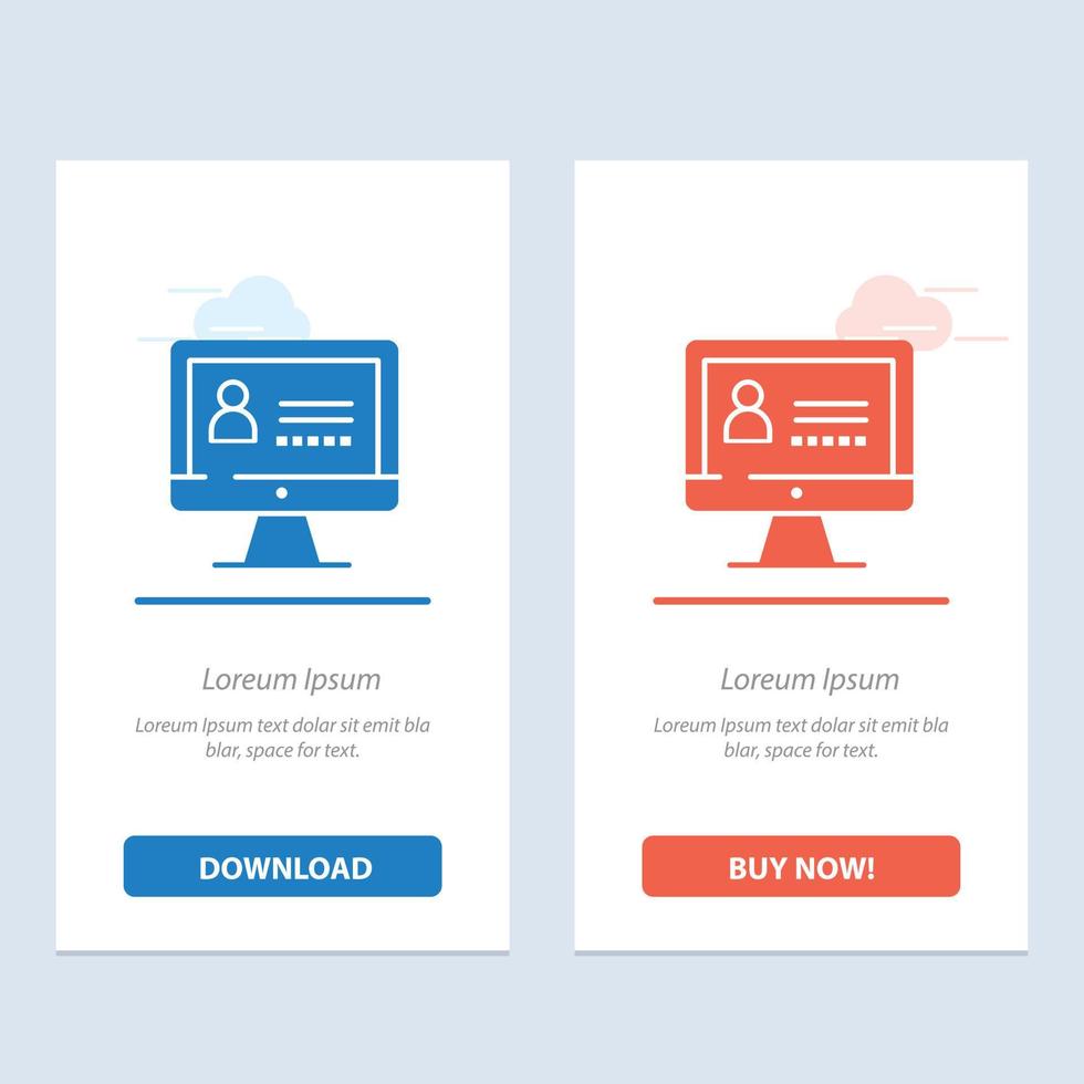 Computer Internet Security  Blue and Red Download and Buy Now web Widget Card Template vector