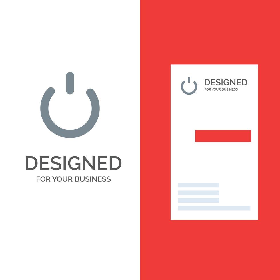 Button Off On Power Grey Logo Design and Business Card Template vector