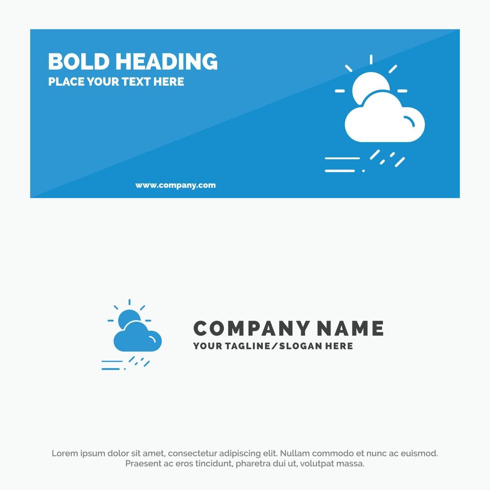 Cloud Day Rainy Season Weather SOlid Icon Website Banner and Business Logo Template vector