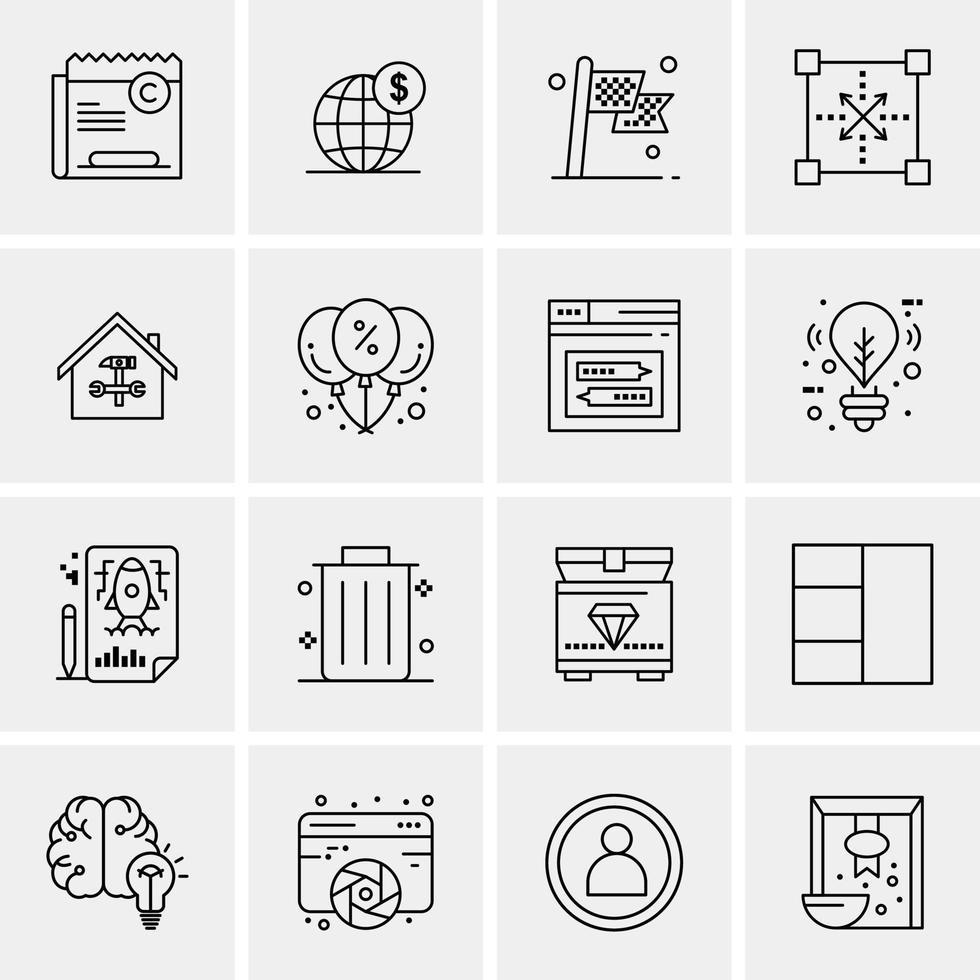 16 iconos universales de negocios vector ilustración de icono creativo para usar en proyectos relacionados con la web y dispositivos móviles