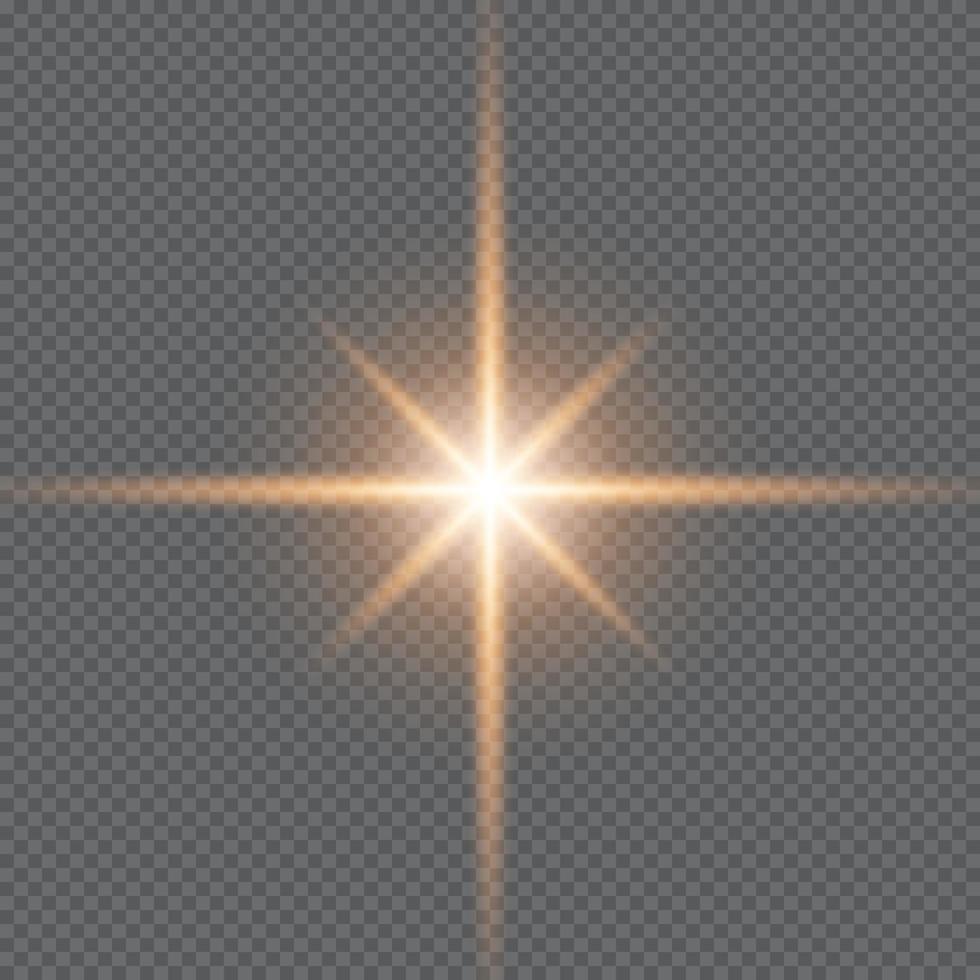 efecto de luz de destello de lente especial. efectos de luz. explosión mágica con polvo de estrellas. destello de energía amarilla. estrellas de luz vectorial. estallido de estrellas ilustración vectorial vector