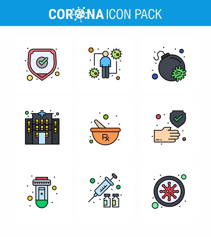 Coronavirus 2019nCoV Covid19 Prevention icon set mixing bowl viral hospital building viral coronavirus 2019nov disease Vector Design Elements